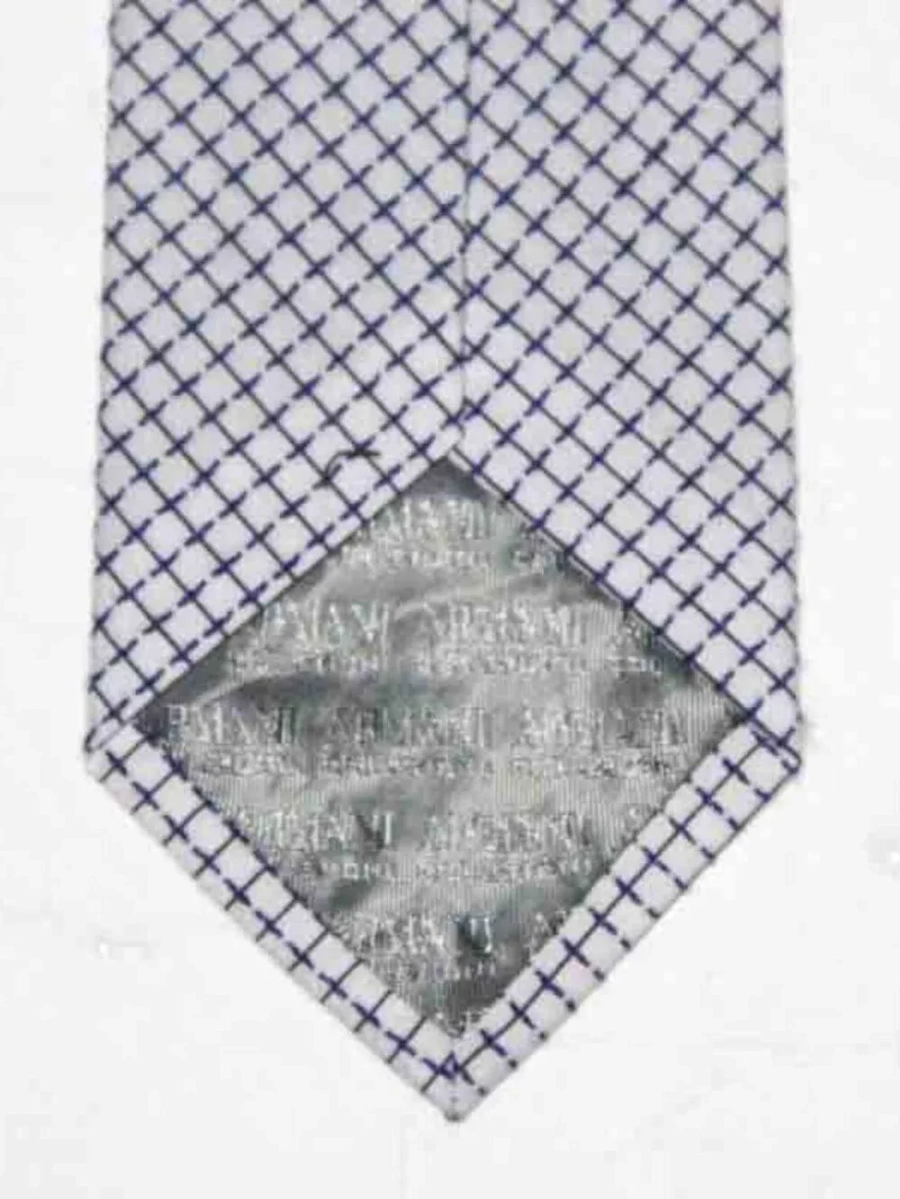 NWT Giorgio Armani Cotton Tie White Blue Men's